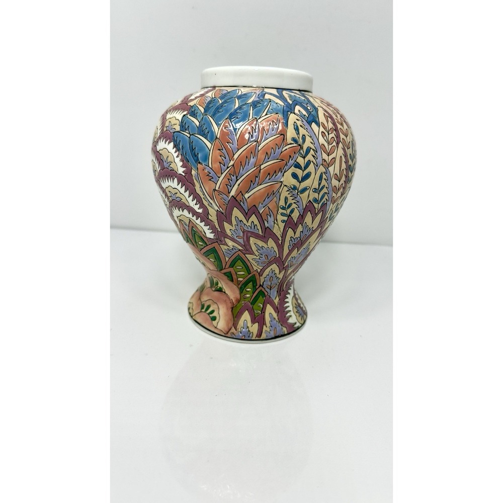 Hand-Painted Chinese Porcelain Figural Vase Decorative Art Object